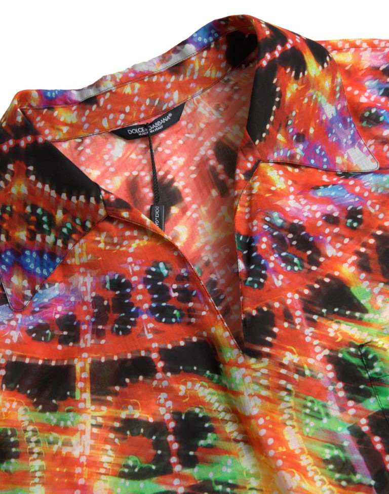 Dolce & Gabbana Polo en coton imprimé Luminarie multicolore