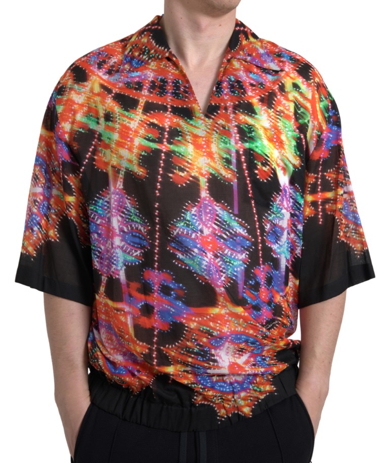 Dolce & Gabbana Polo en coton imprimé Luminarie multicolore