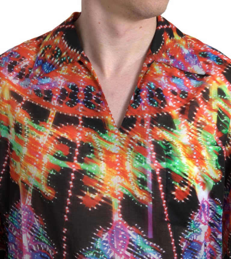 Dolce & Gabbana Polo en coton imprimé Luminarie multicolore
