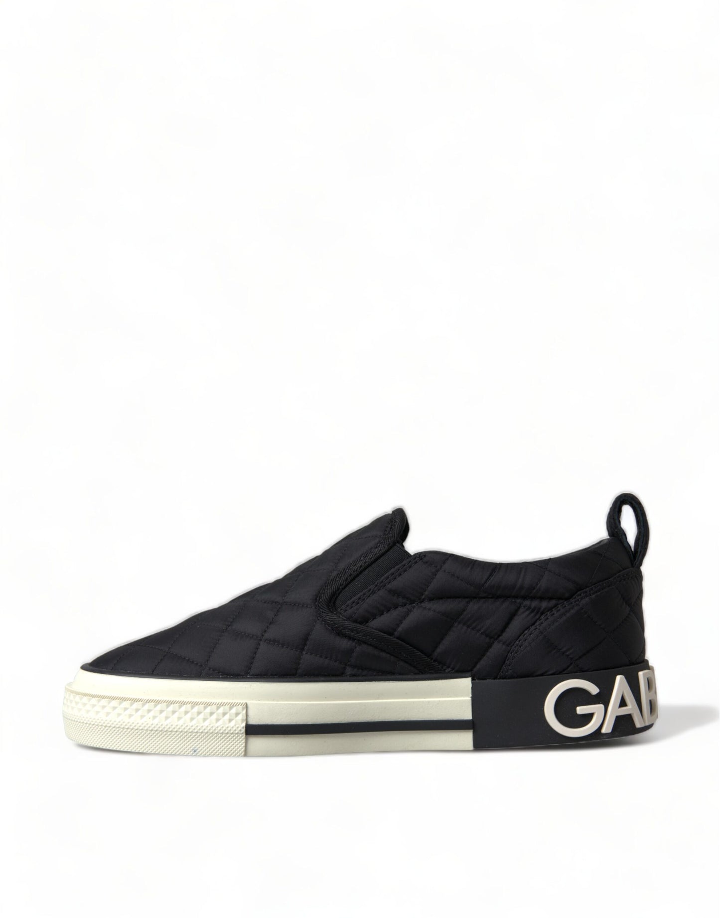 Baskets élégantes en toile noire matelassée Dolce & Gabbana