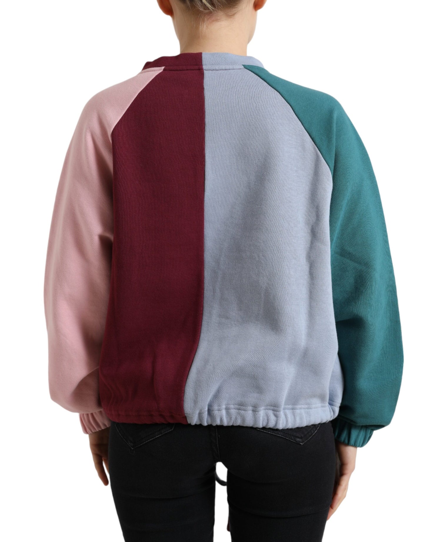 Dolce & Gabbana Multicolor Cotton Crew Neck Pullover Sweater by Dolce & Gabbana