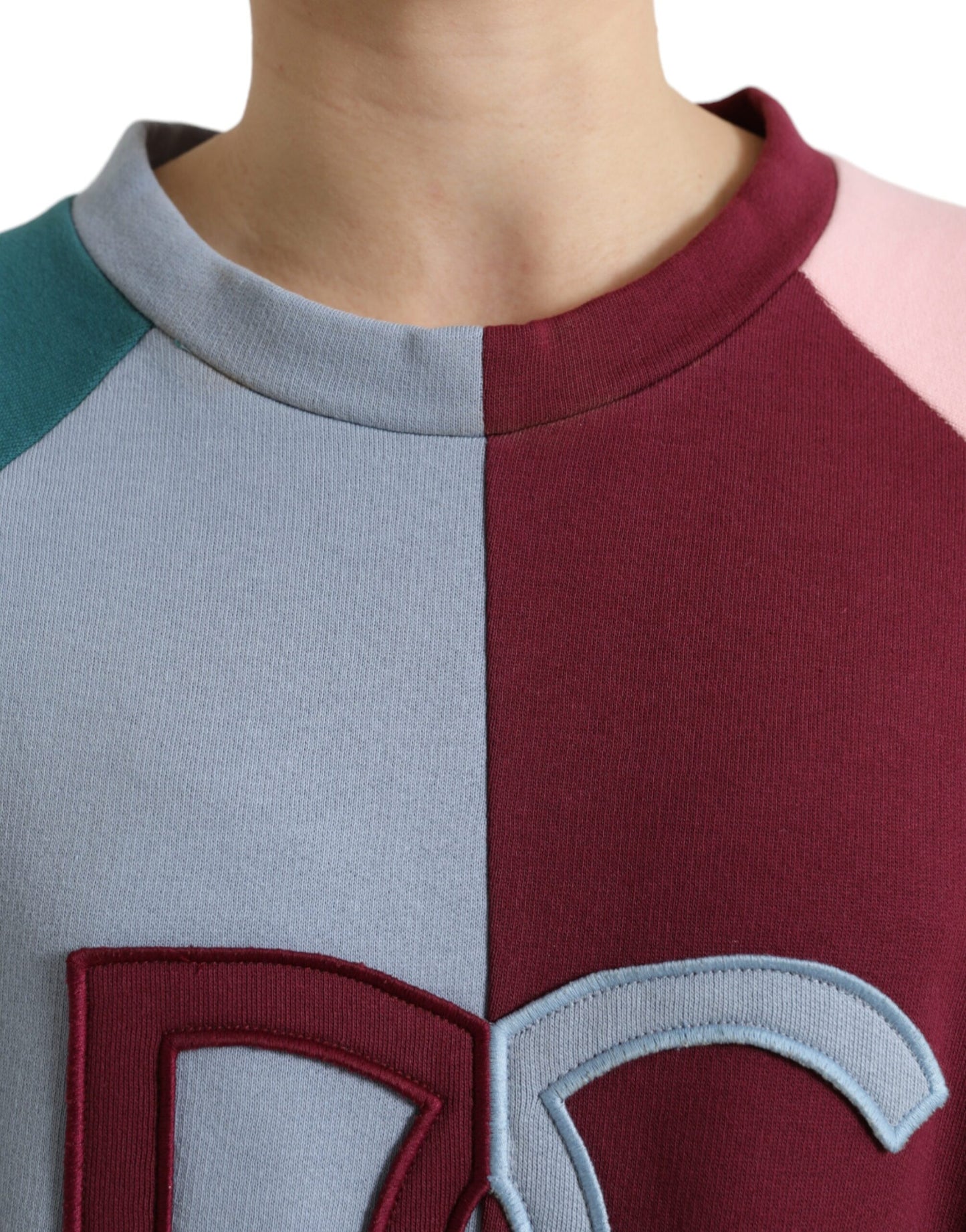 Dolce & Gabbana Multicolor Cotton Crew Neck Pullover Sweater by Dolce & Gabbana