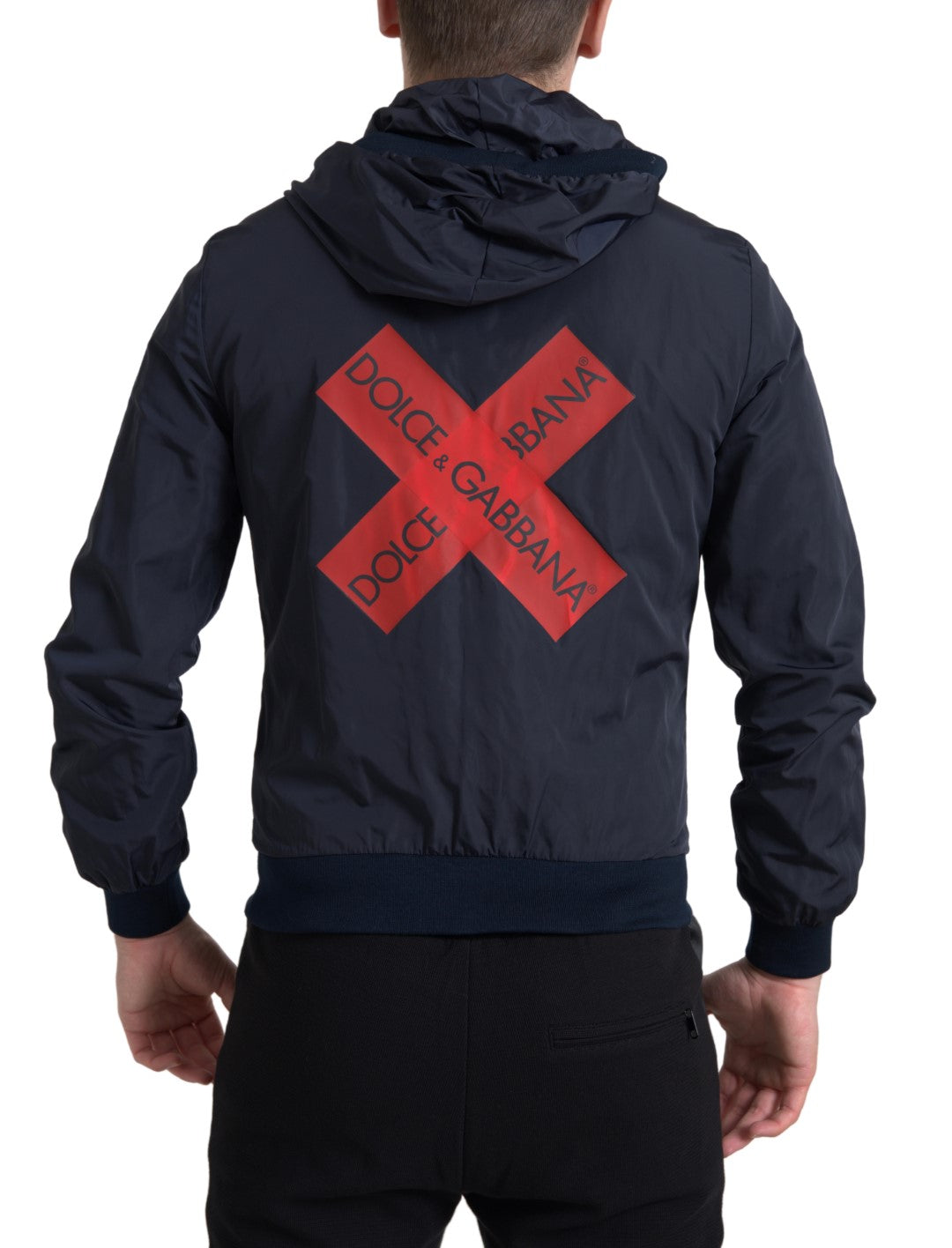 Sweat-shirt à capuche bleu élégant Dolce & Gabbana avec fermeture zippée