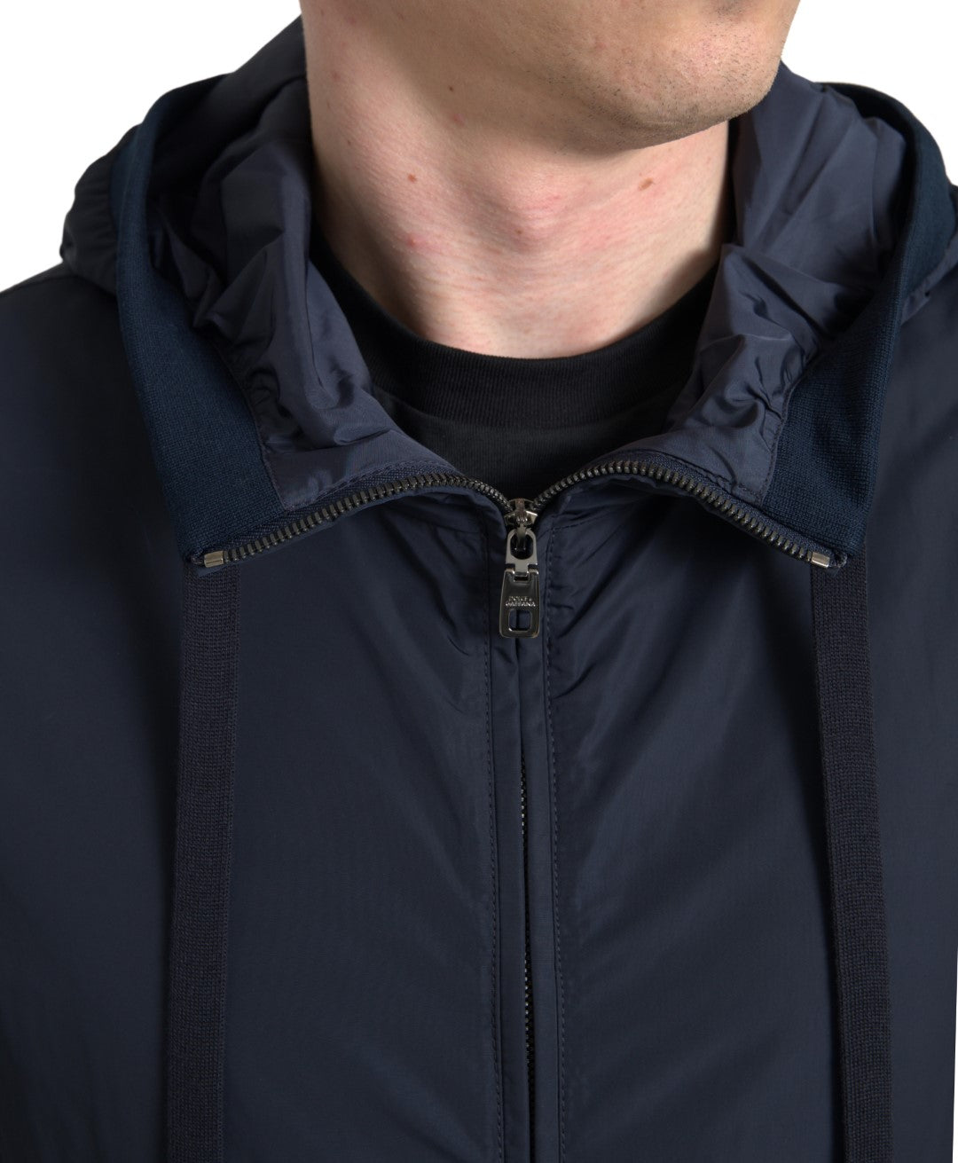 Sweat-shirt à capuche bleu élégant Dolce & Gabbana avec fermeture zippée