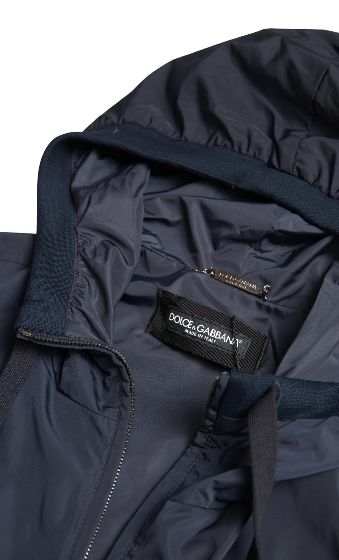Sweat-shirt à capuche bleu élégant Dolce & Gabbana avec fermeture zippée