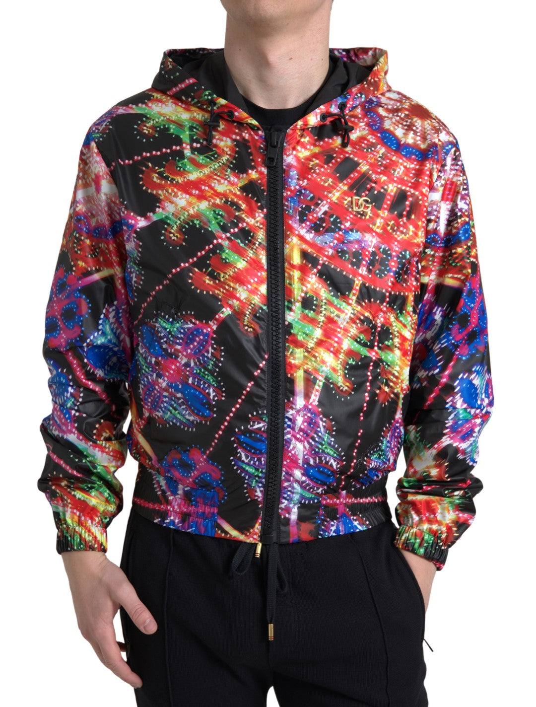 Pull à capuche zippé multicolore Dolce & Gabbana