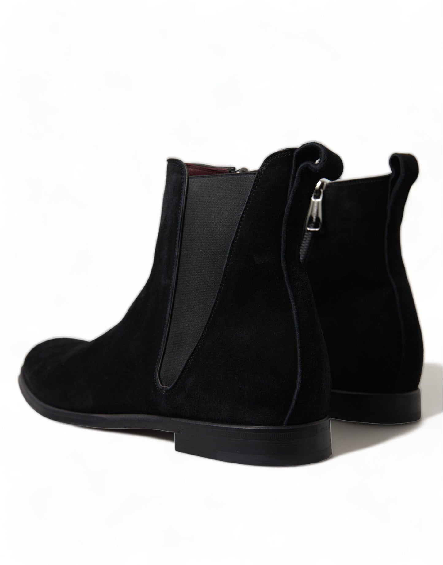 Bottes mi-mollet élégantes en velours noir Dolce & Gabbana