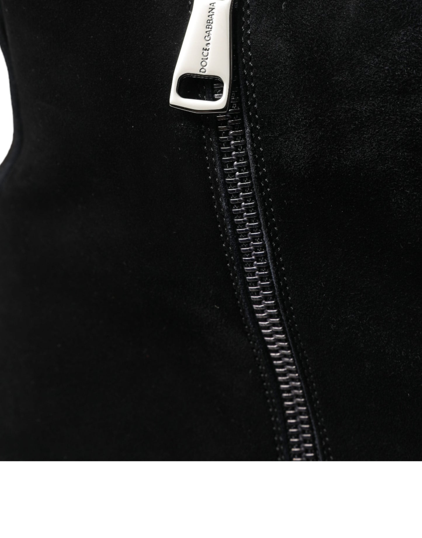 Bottes mi-mollet élégantes en velours noir Dolce & Gabbana