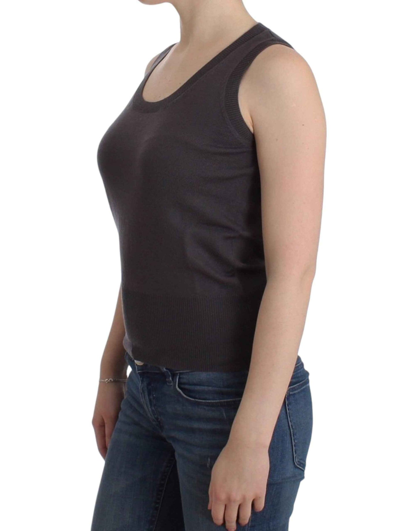 John Galliano Brown knit tank top