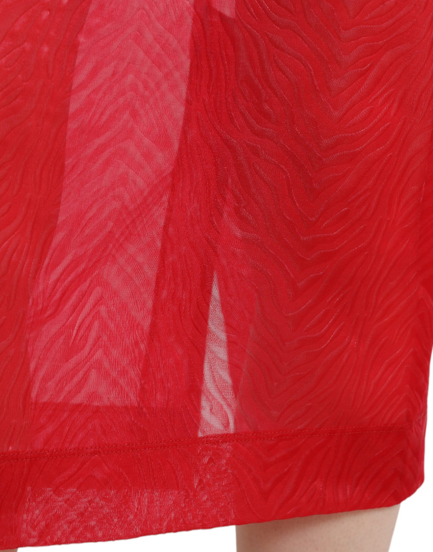 Jupe mi-longue transparente taille haute rouge chic Dolce & Gabbana