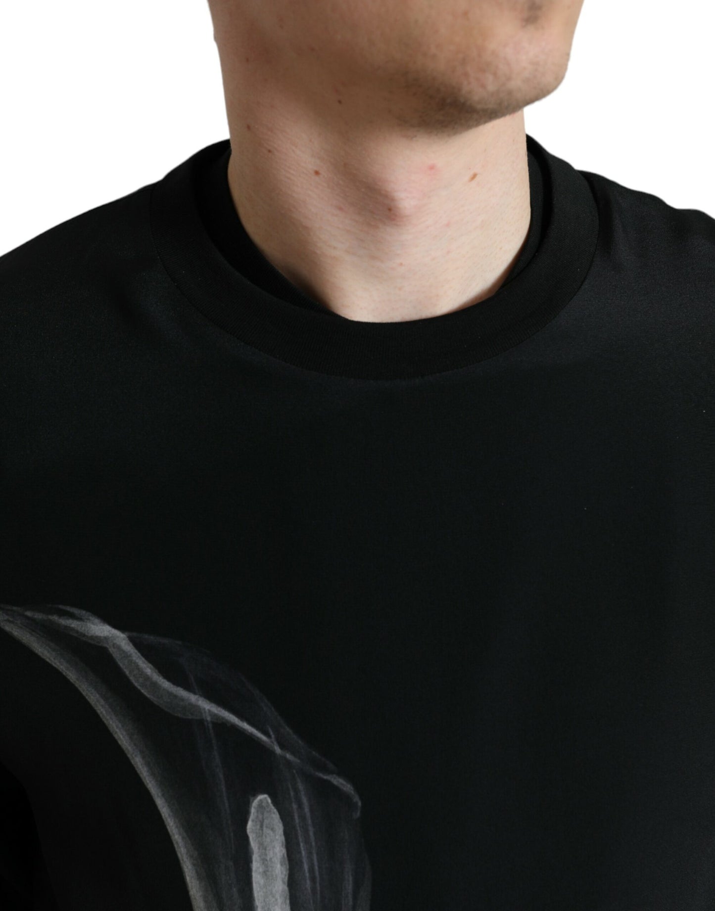 Dolce & Gabbana Black Floral Print Crewneck Pullover Sweater by Dolce & Gabbana