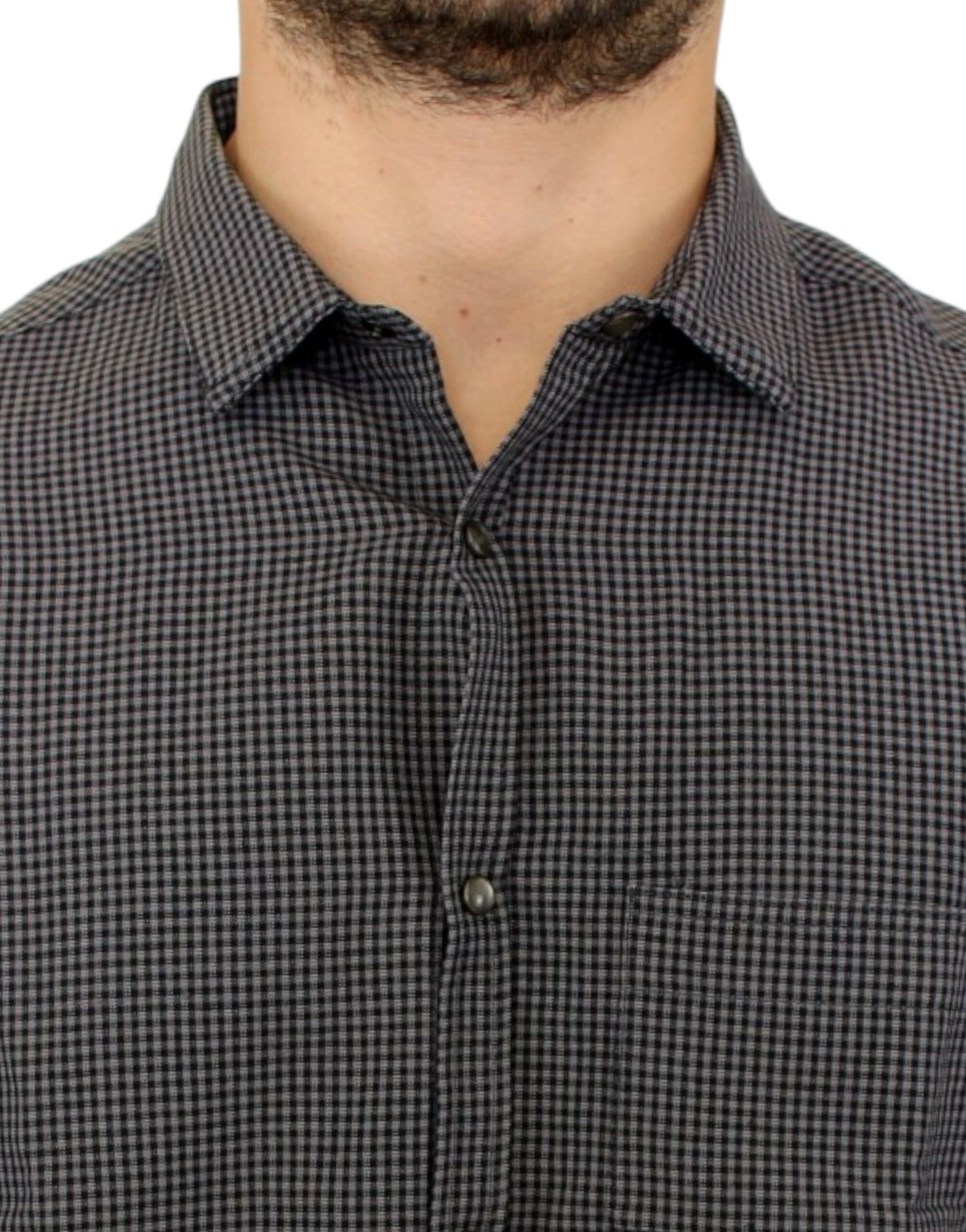 Chemise décontractée en lin mélangé gris à carreaux Costume National Chic
