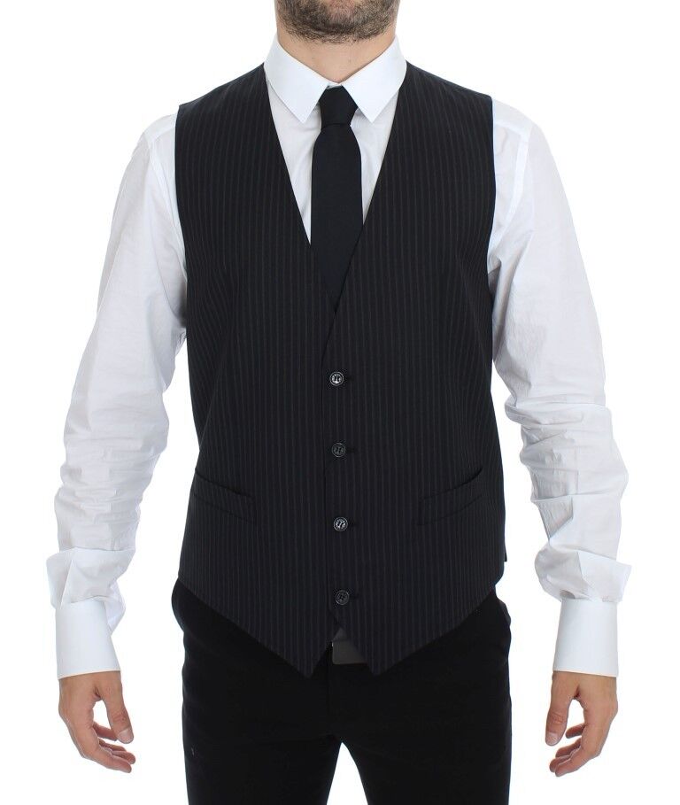 Dolce & Gabbana - Robe gilet élégante à rayures grises
