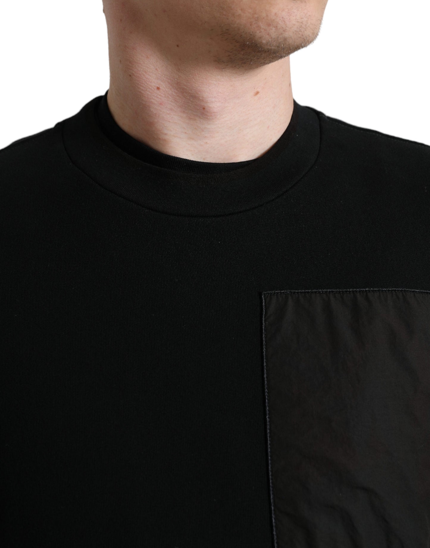 Dolce & Gabbana Black Cotton Crew Neck Men Pullover Sweater by Dolce & Gabbana