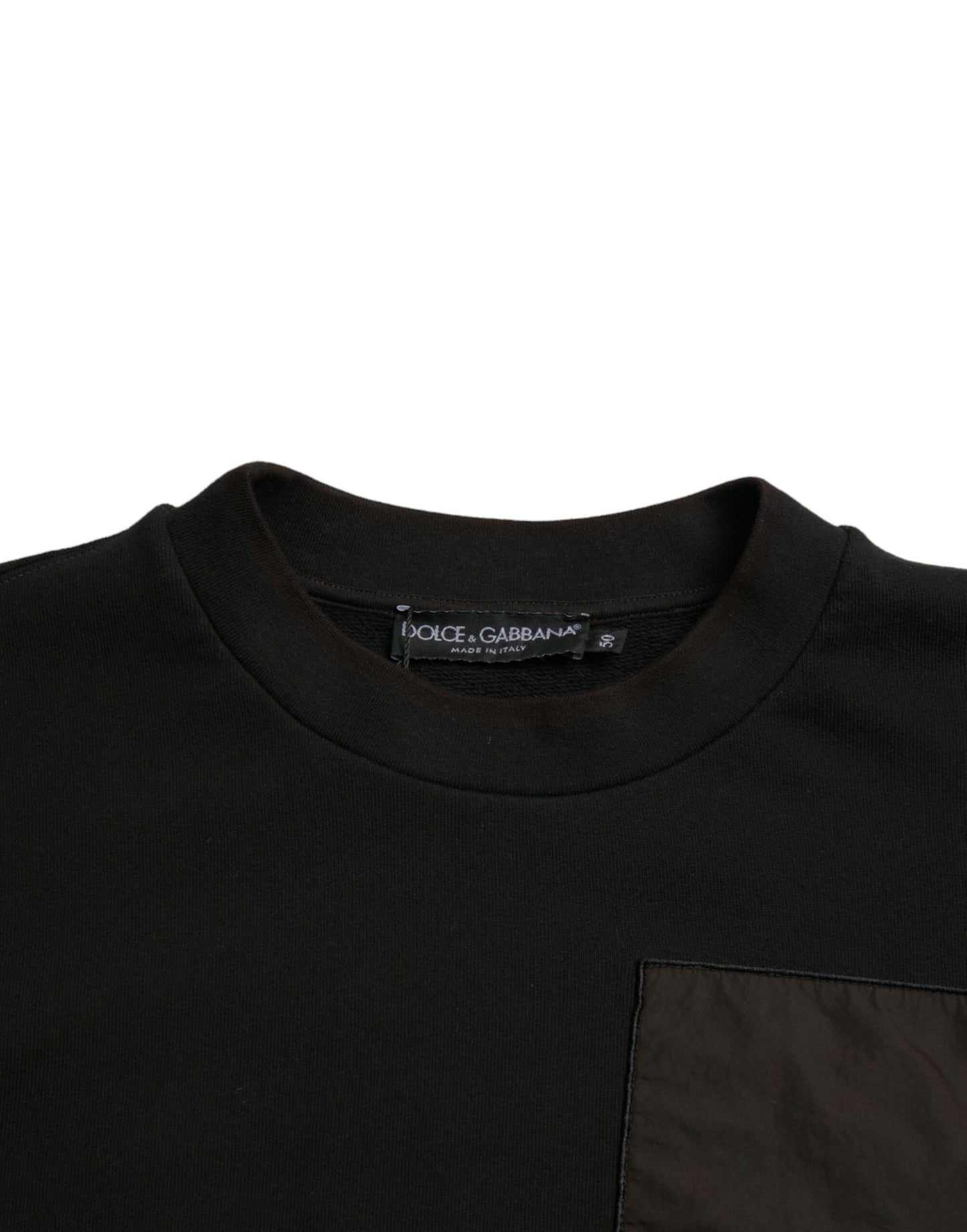 Dolce & Gabbana Black Cotton Crew Neck Men Pullover Sweater by Dolce & Gabbana