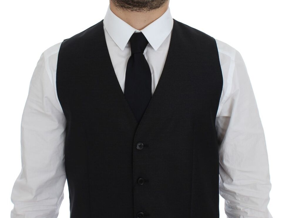 Dolce & Gabbana Élégant gilet en laine mélangée grise