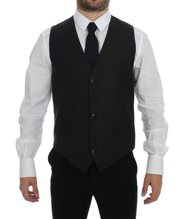 Dolce & Gabbana Élégant gilet en laine mélangée grise