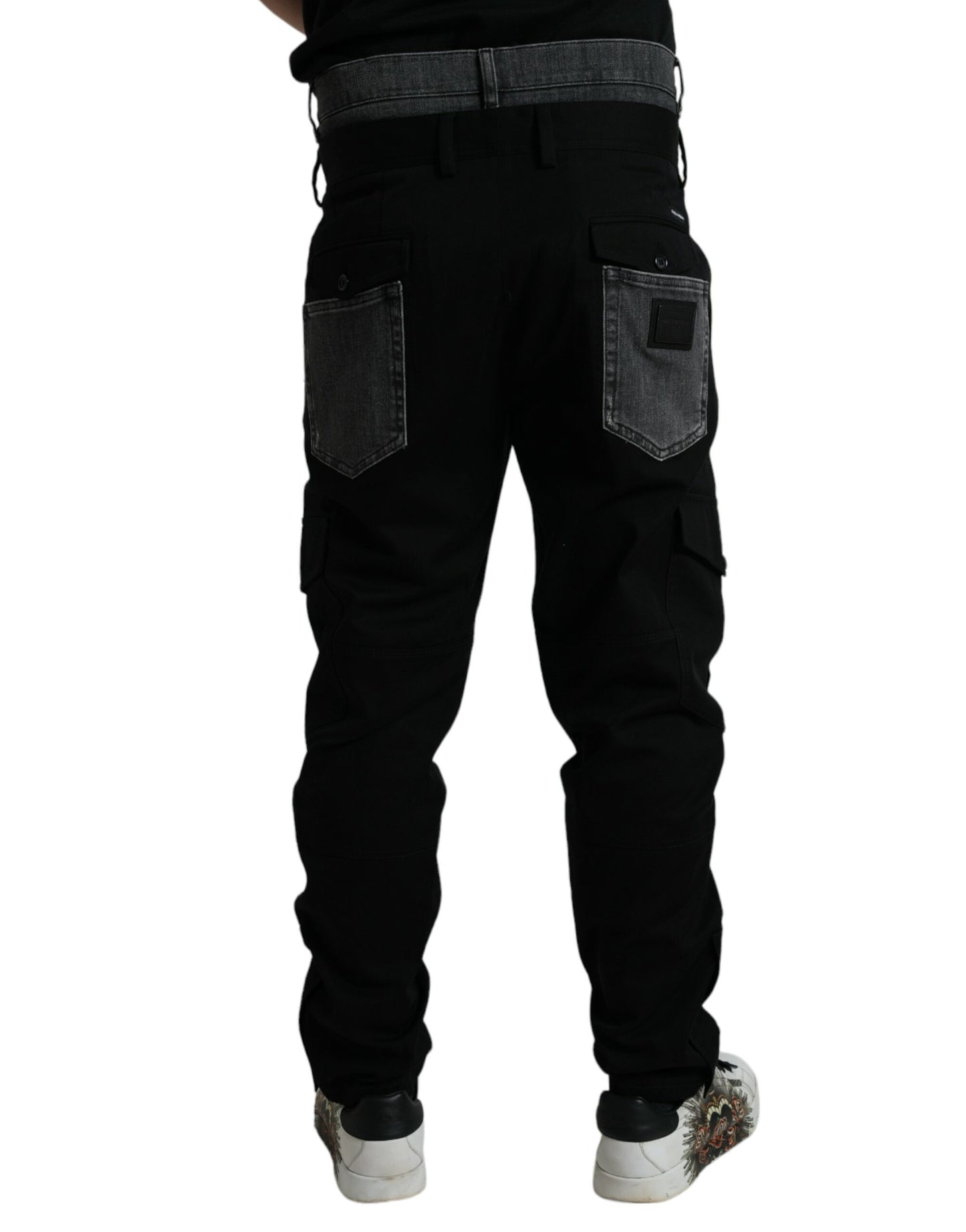 Dolce & Gabbana Black Gray slim Cotton Denim Jeans by Dolce & Gabbana