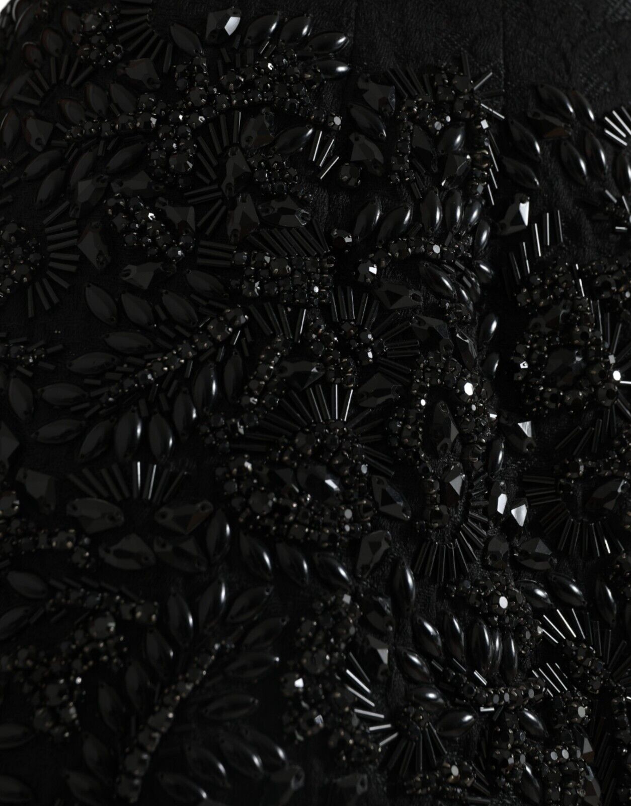 Jupe de défilé noire ornée de cristaux Dolce & Gabbana