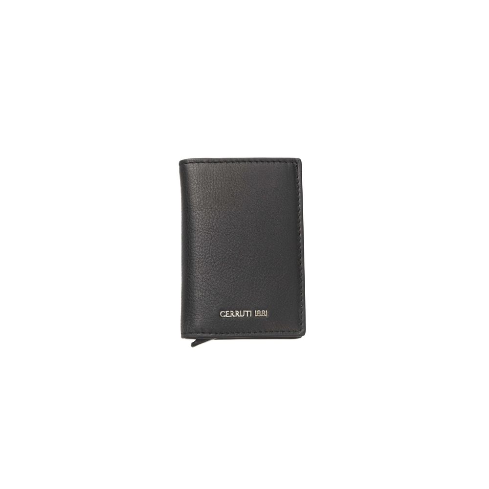 Portefeuille homme Cerruti 1881 en cuir de veau noir