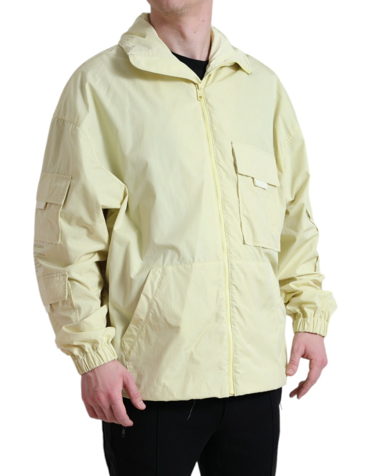 Dolce & Gabbana Élégante veste coupe-vent jaune