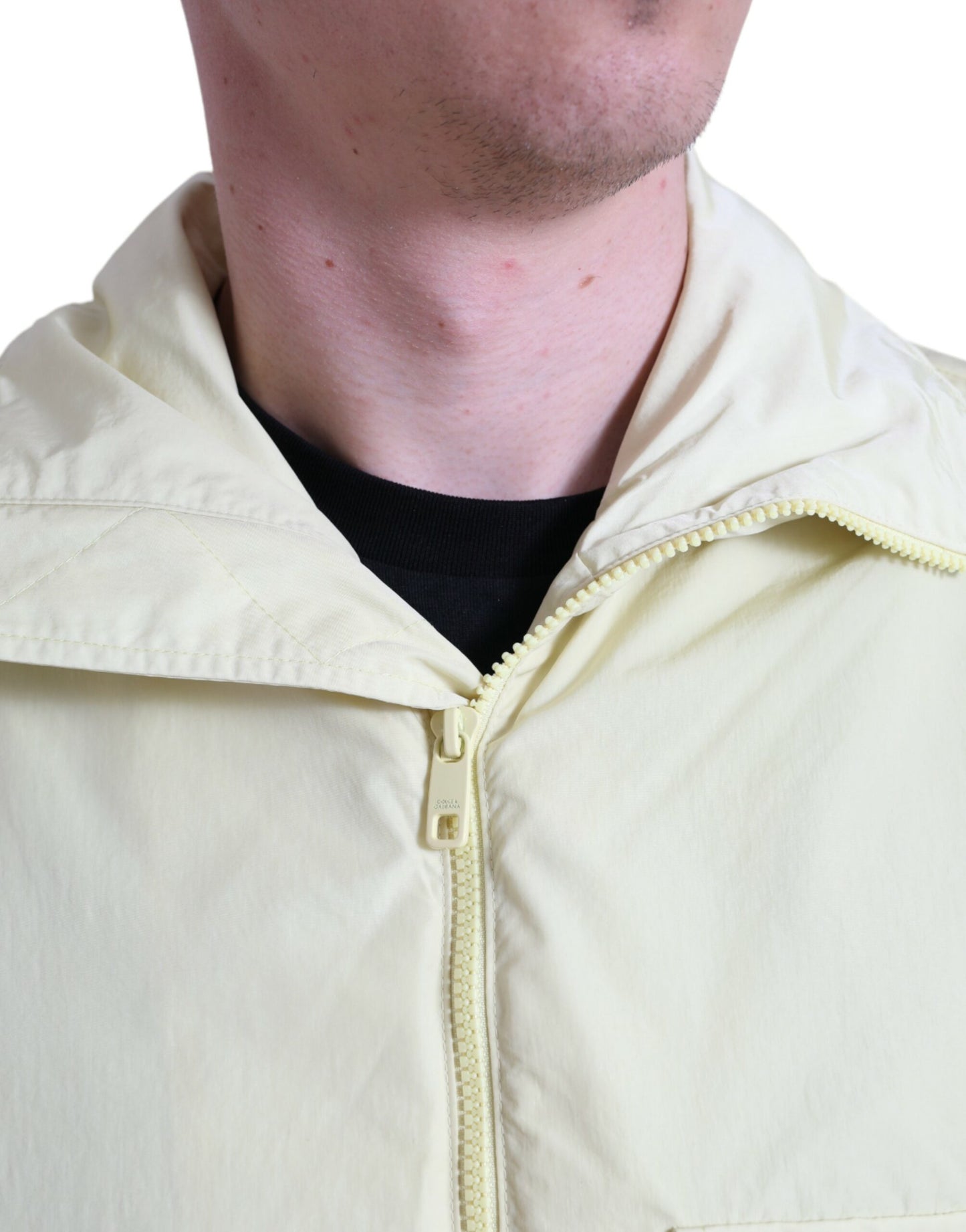Dolce & Gabbana Élégante veste coupe-vent jaune