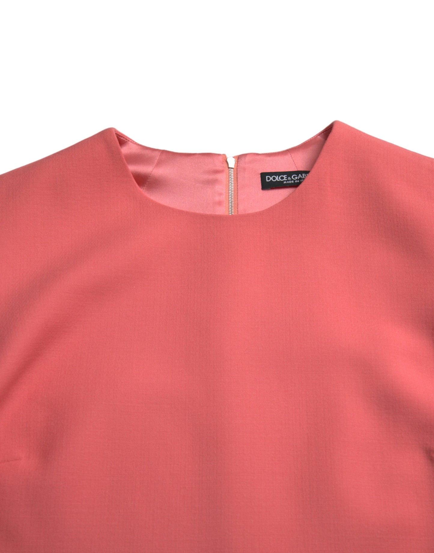 Dolce & Gabbana Pink Virgin Wool Sleeveless Mini Dress by Dolce & Gabbana