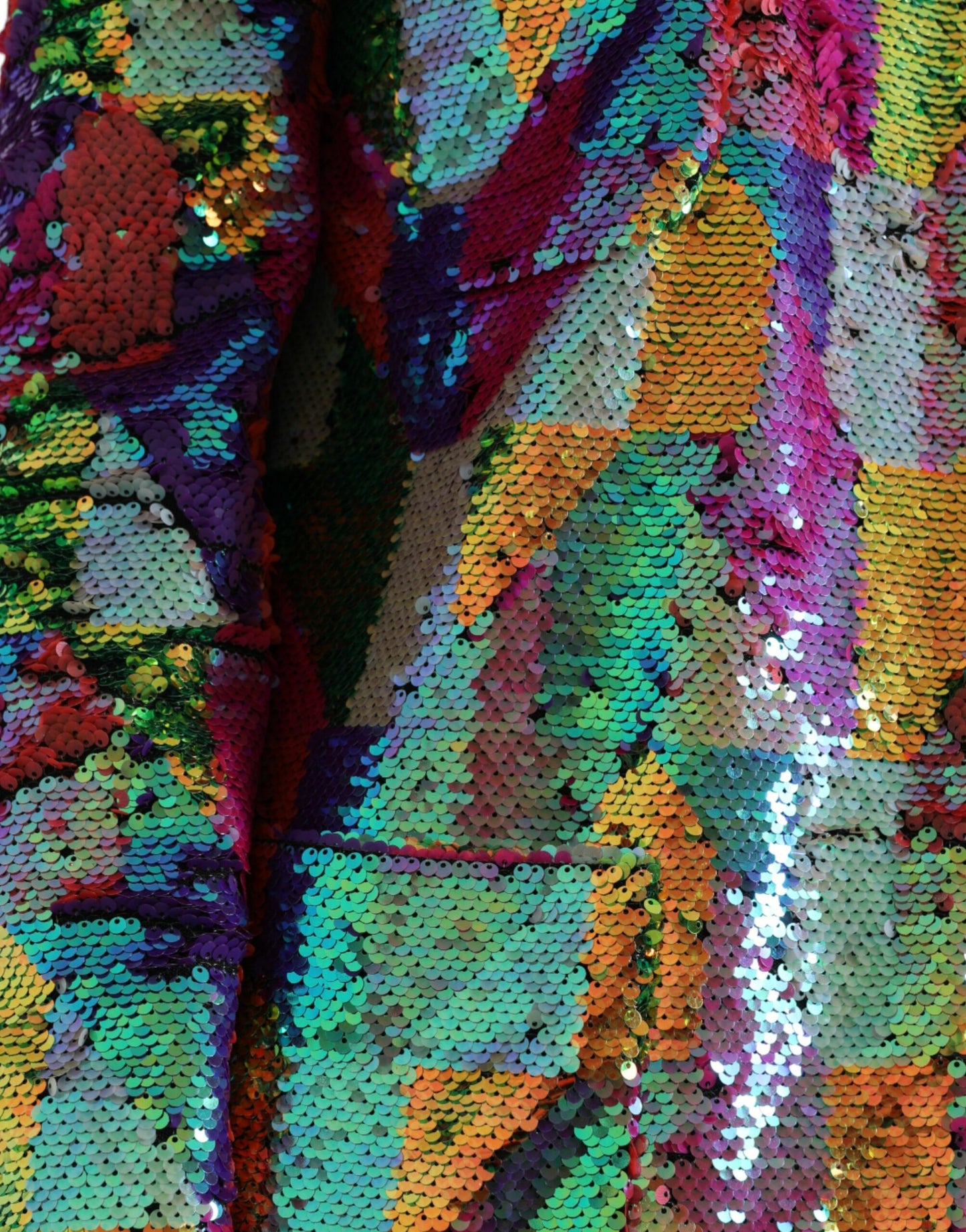 Veste longue à paillettes multicolores Dolce & Gabbana