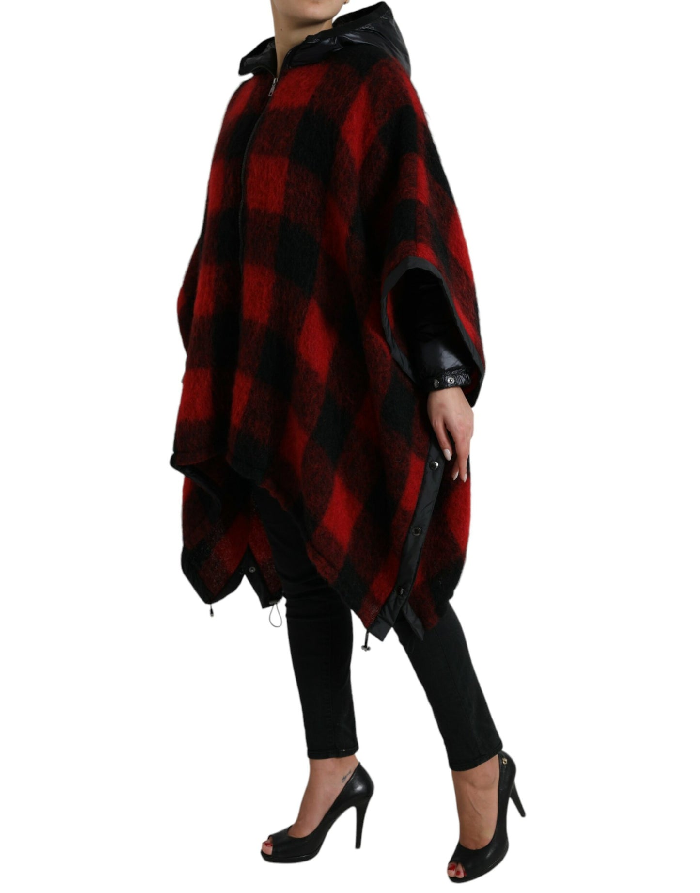 Dolce & Gabbana Élégante veste poncho à carreaux Buffalo