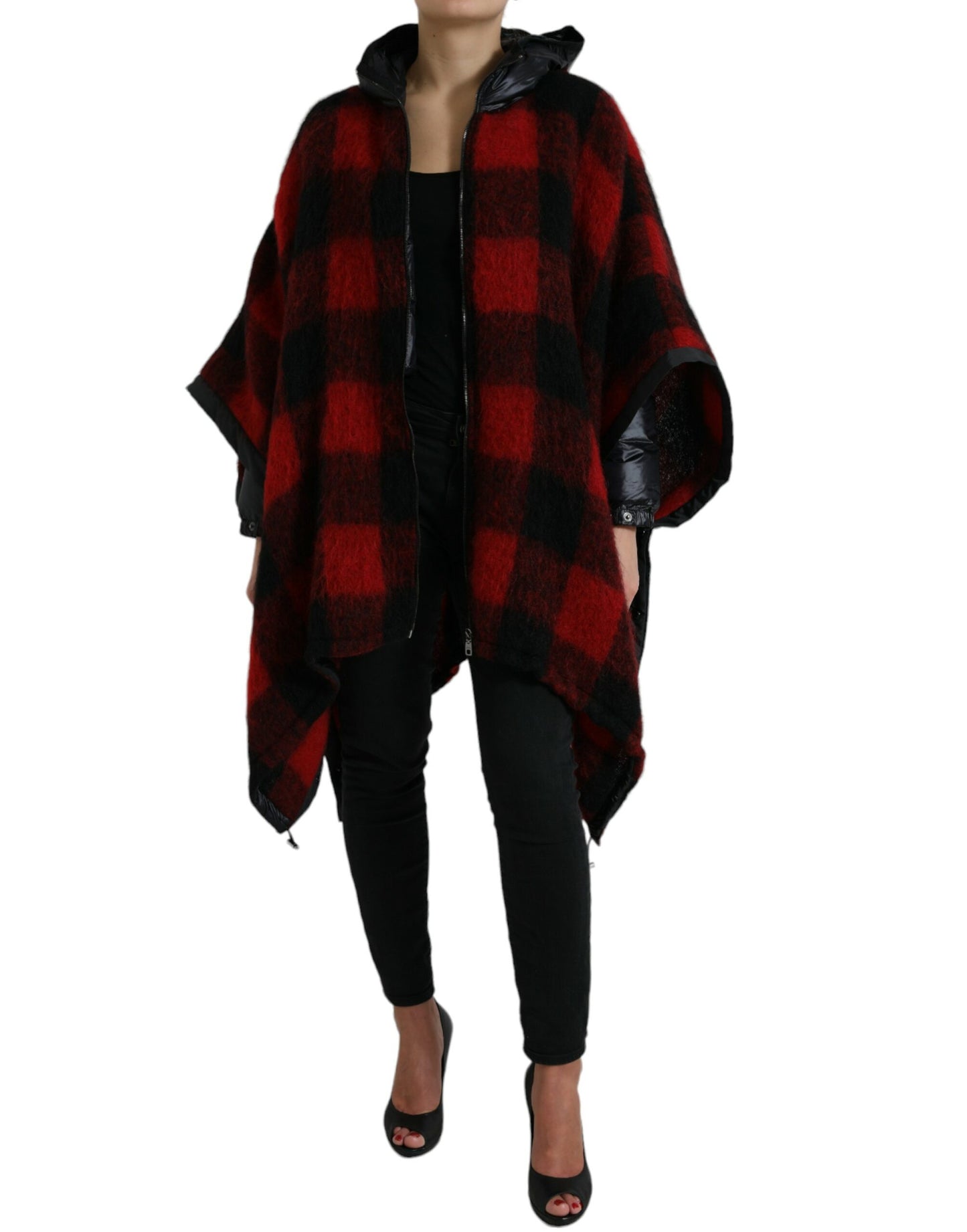 Dolce & Gabbana Élégante veste poncho à carreaux Buffalo