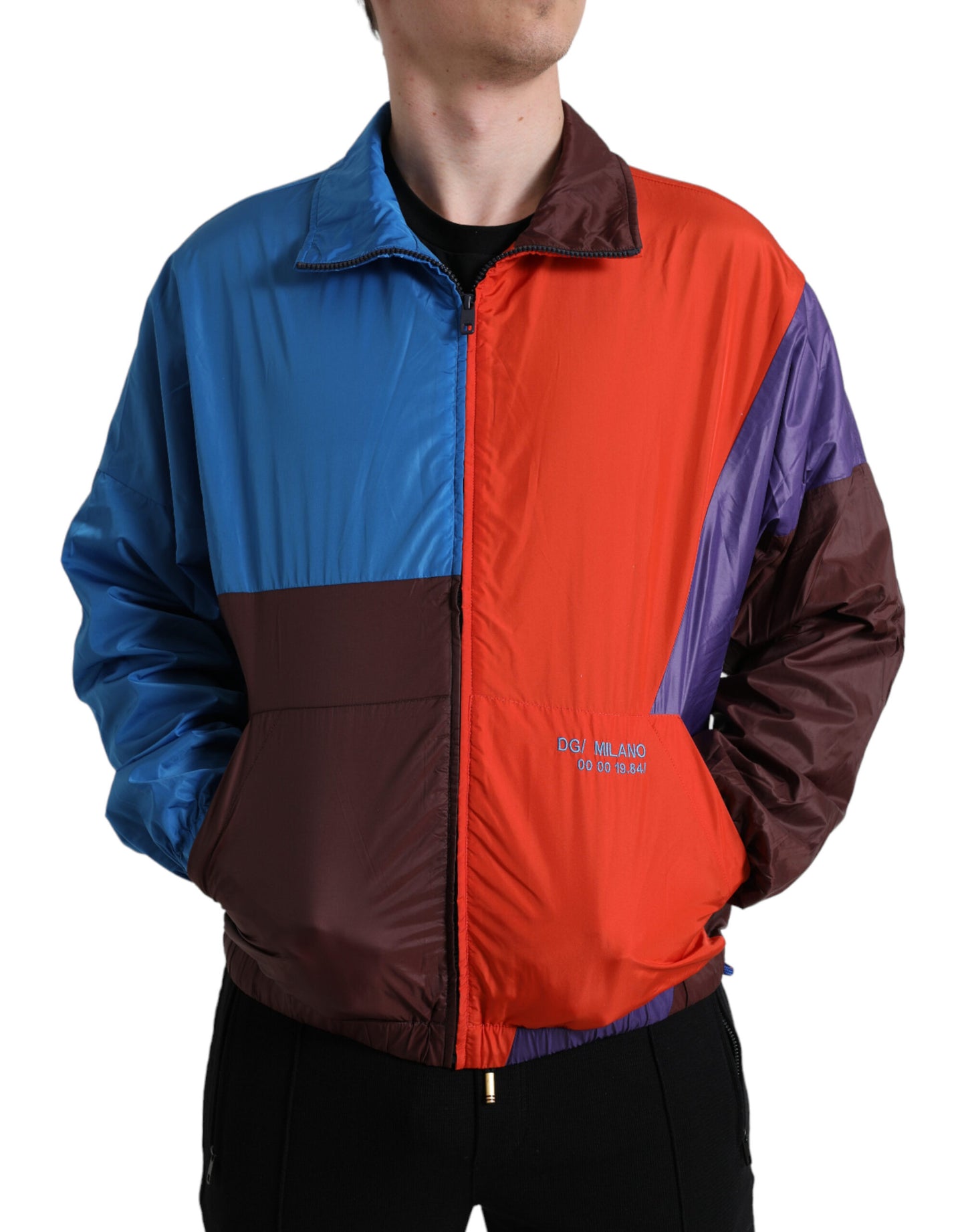 Veste coupe-vent en tissu technique multicolore Dolce & Gabbana
