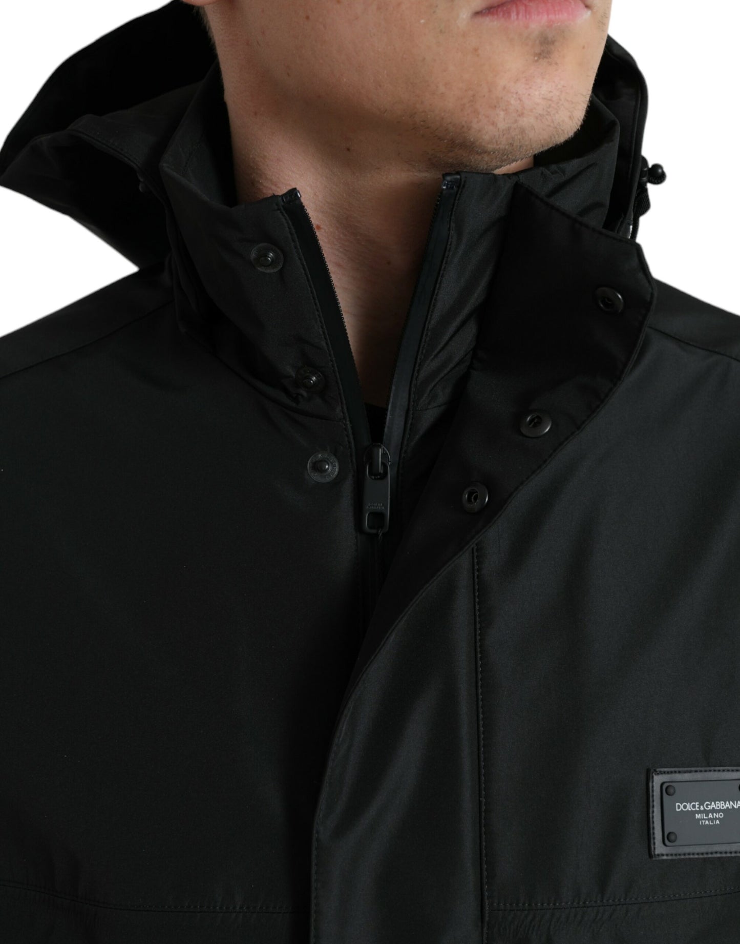 Veste coupe-vent noire élégante Dolce & Gabbana
