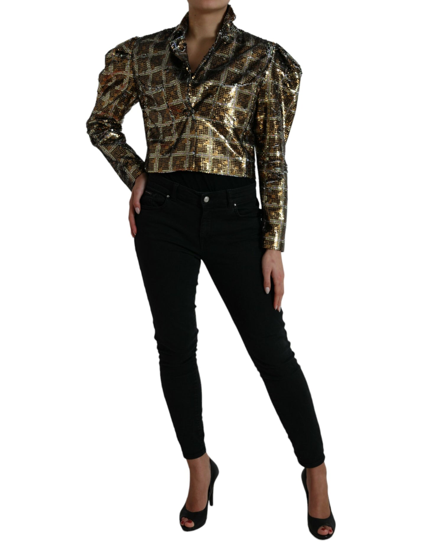 Veste courte à paillettes multicolores Dolce & Gabbana