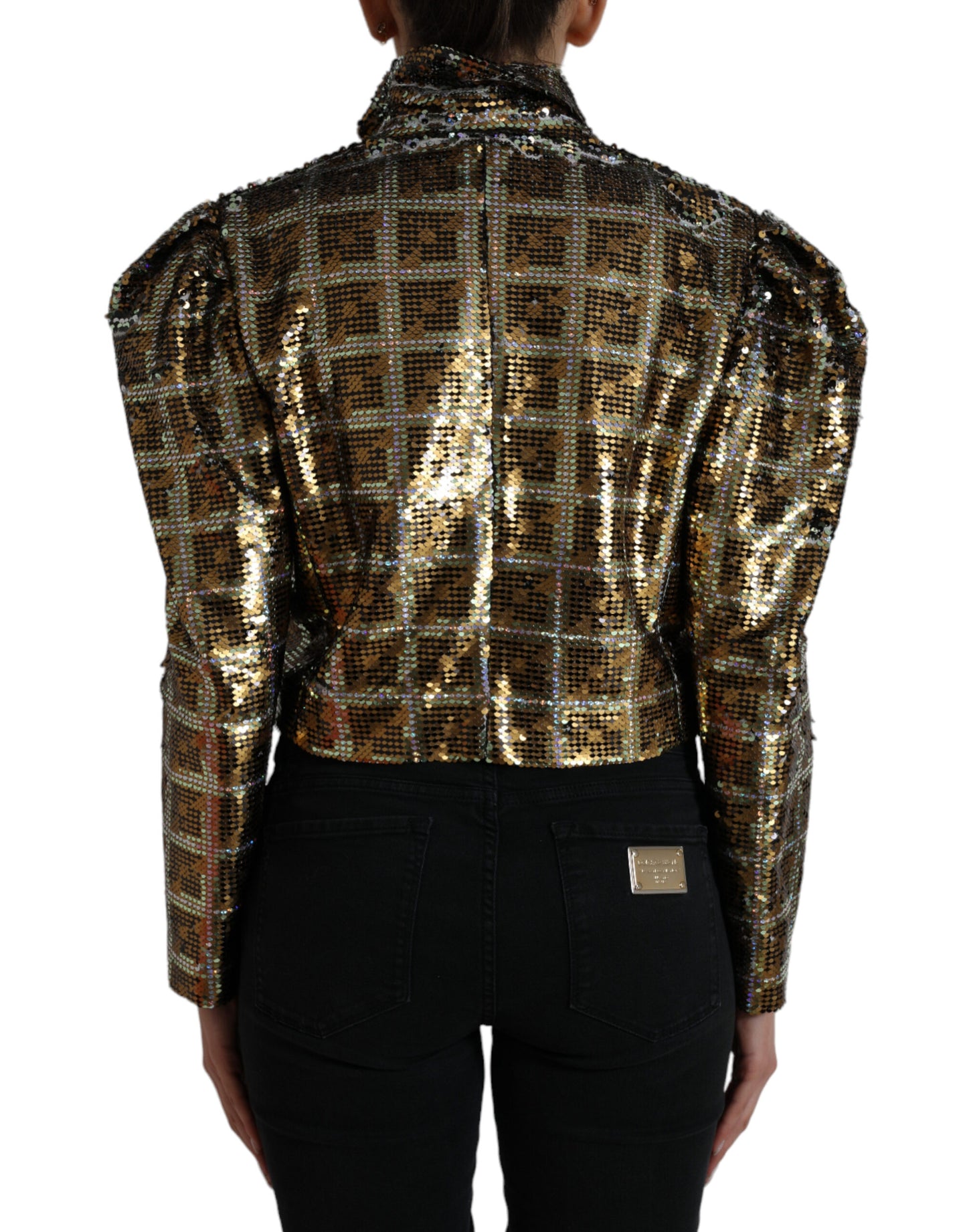 Veste courte à paillettes multicolores Dolce & Gabbana