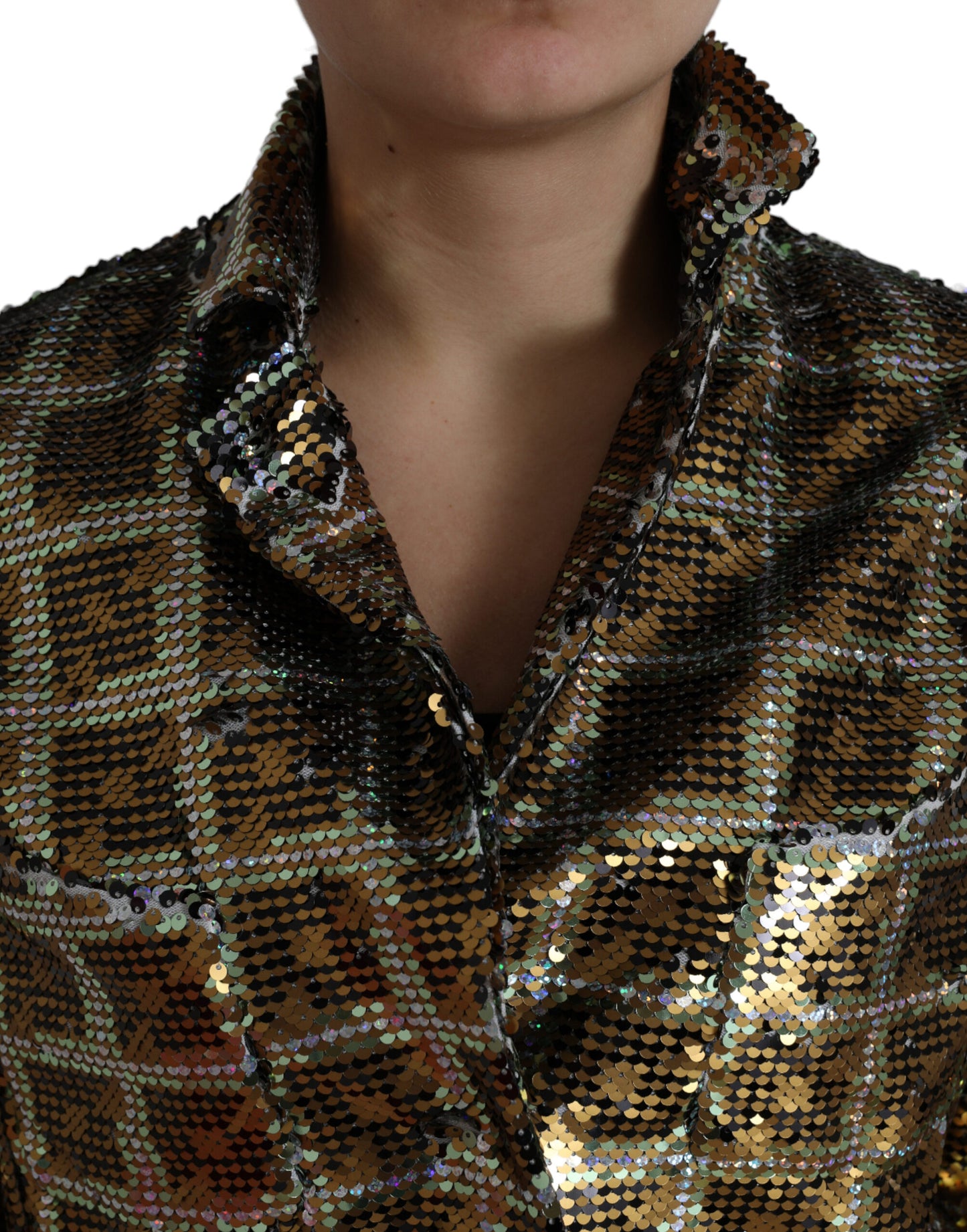 Veste courte à paillettes multicolores Dolce & Gabbana
