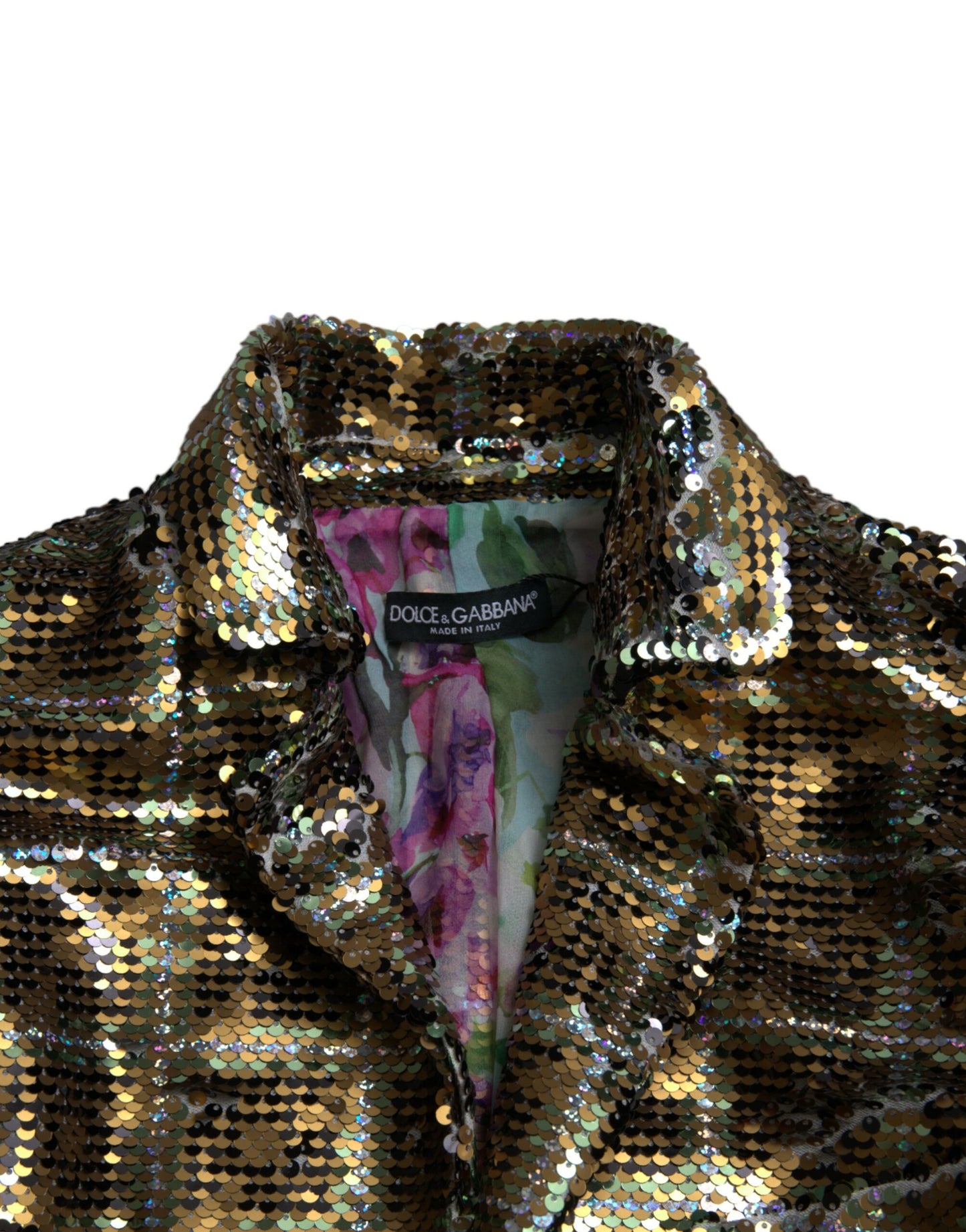 Veste courte à paillettes multicolores Dolce & Gabbana
