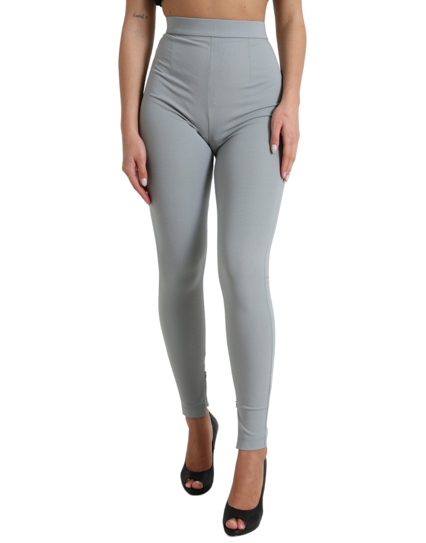 Dolce & Gabbana Gray Nylon Slim Trouser Pants by Dolce & Gabbana