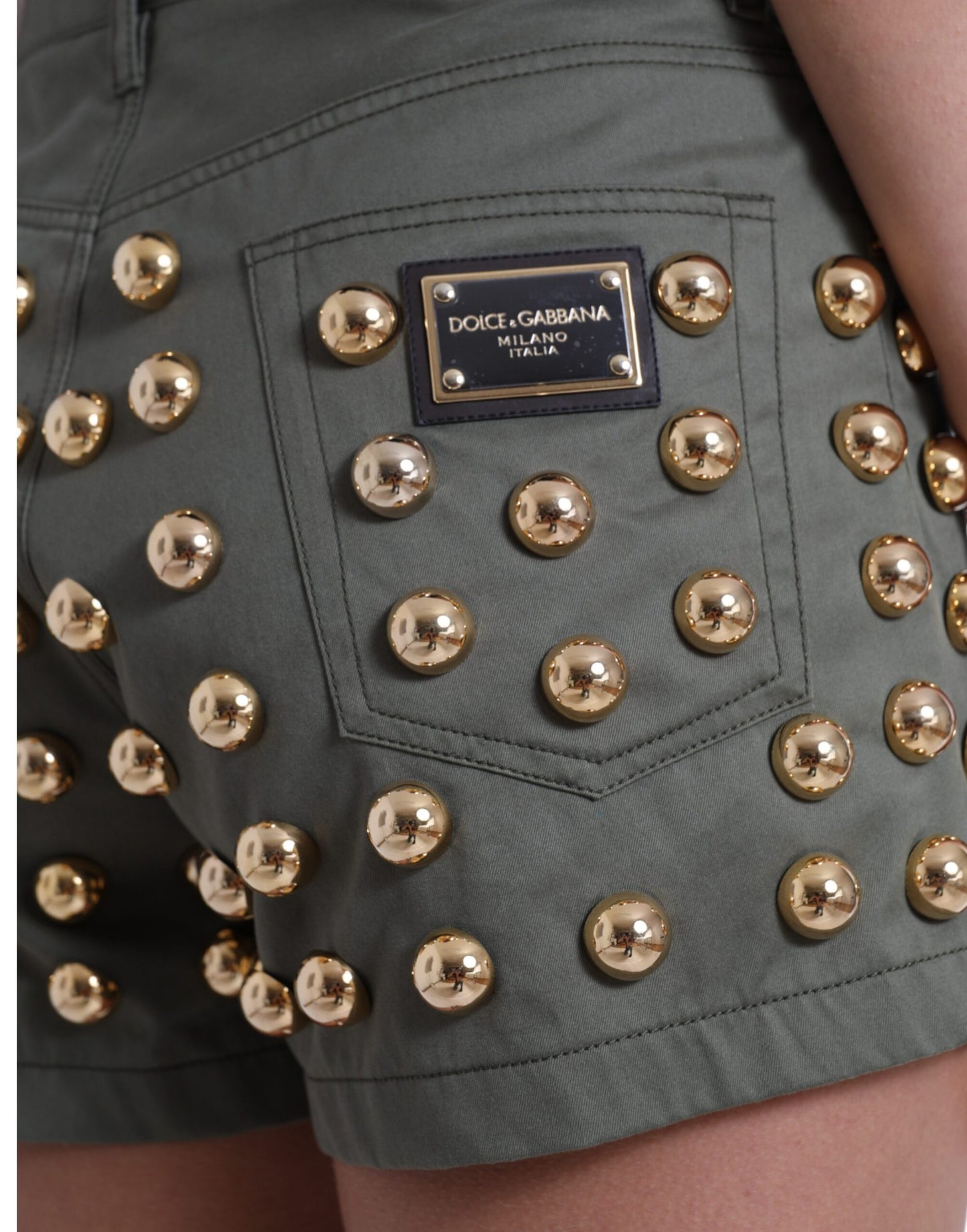 Short taille haute orné de motifs émeraude Dolce & Gabbana