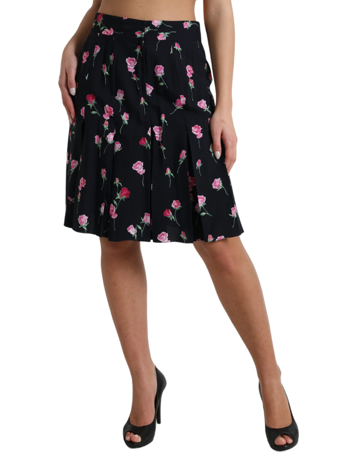 Jupe trapèze florale élégante Dolce & Gabbana jusqu'aux genoux