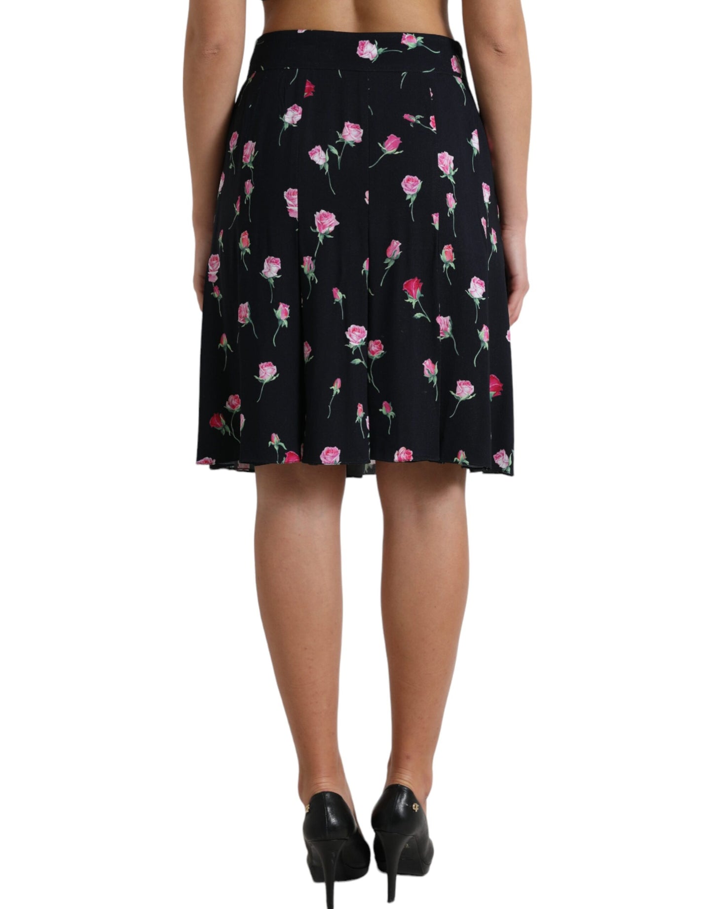 Jupe trapèze florale élégante Dolce & Gabbana jusqu'aux genoux