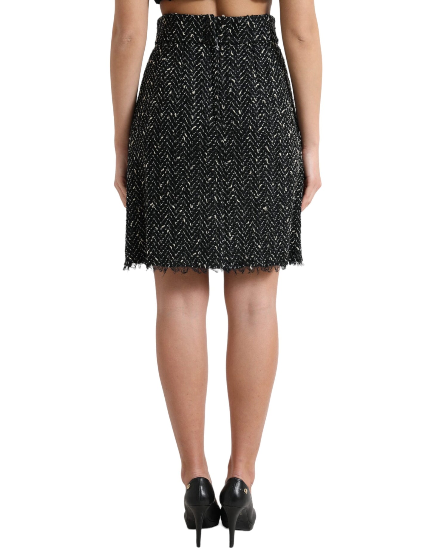 Mini-jupe taille haute élégante en tweed Dolce & Gabbana