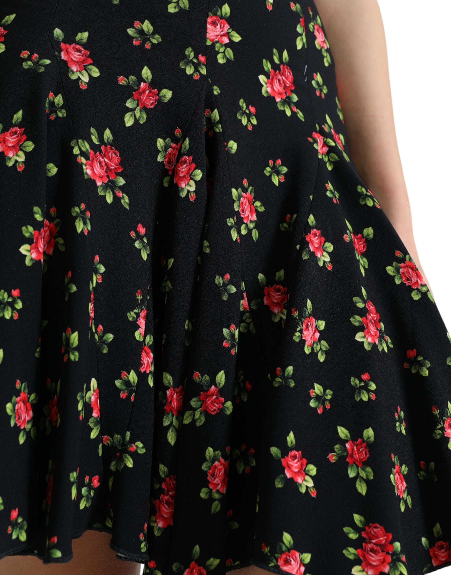 Mini-jupe trapèze fleurie taille haute Dolce & Gabbana