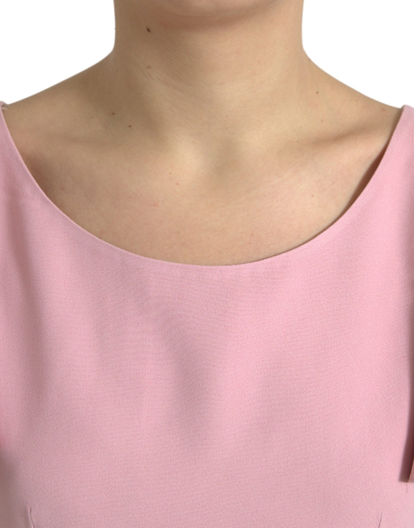 Dolce & Gabbana Pink Short Sleeves Round Neck Blouse Top by Dolce & Gabbana