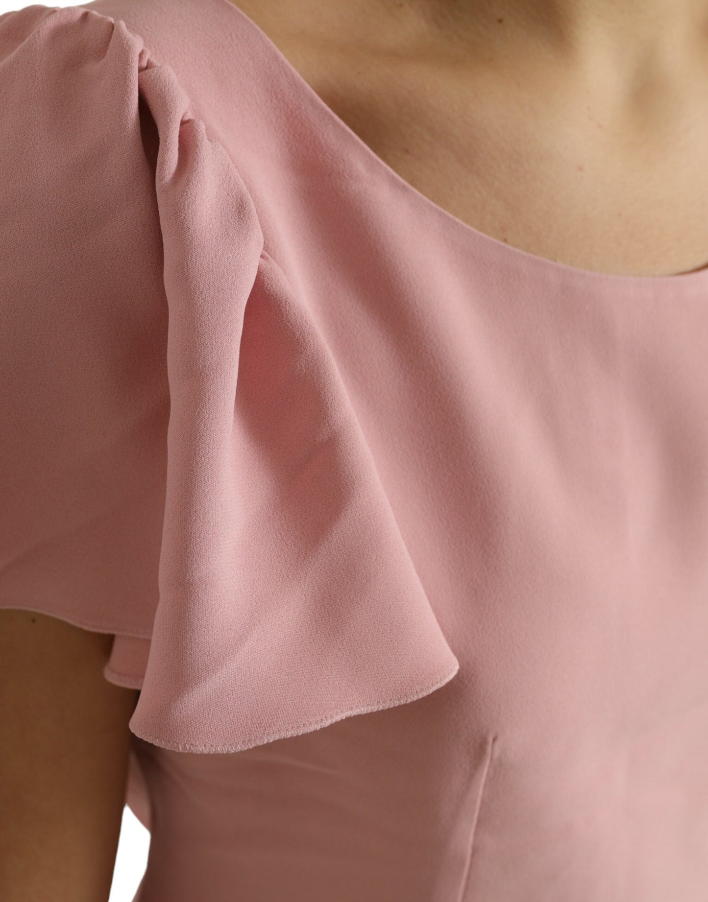 Dolce & Gabbana Pink Short Sleeves Round Neck Blouse Top by Dolce & Gabbana