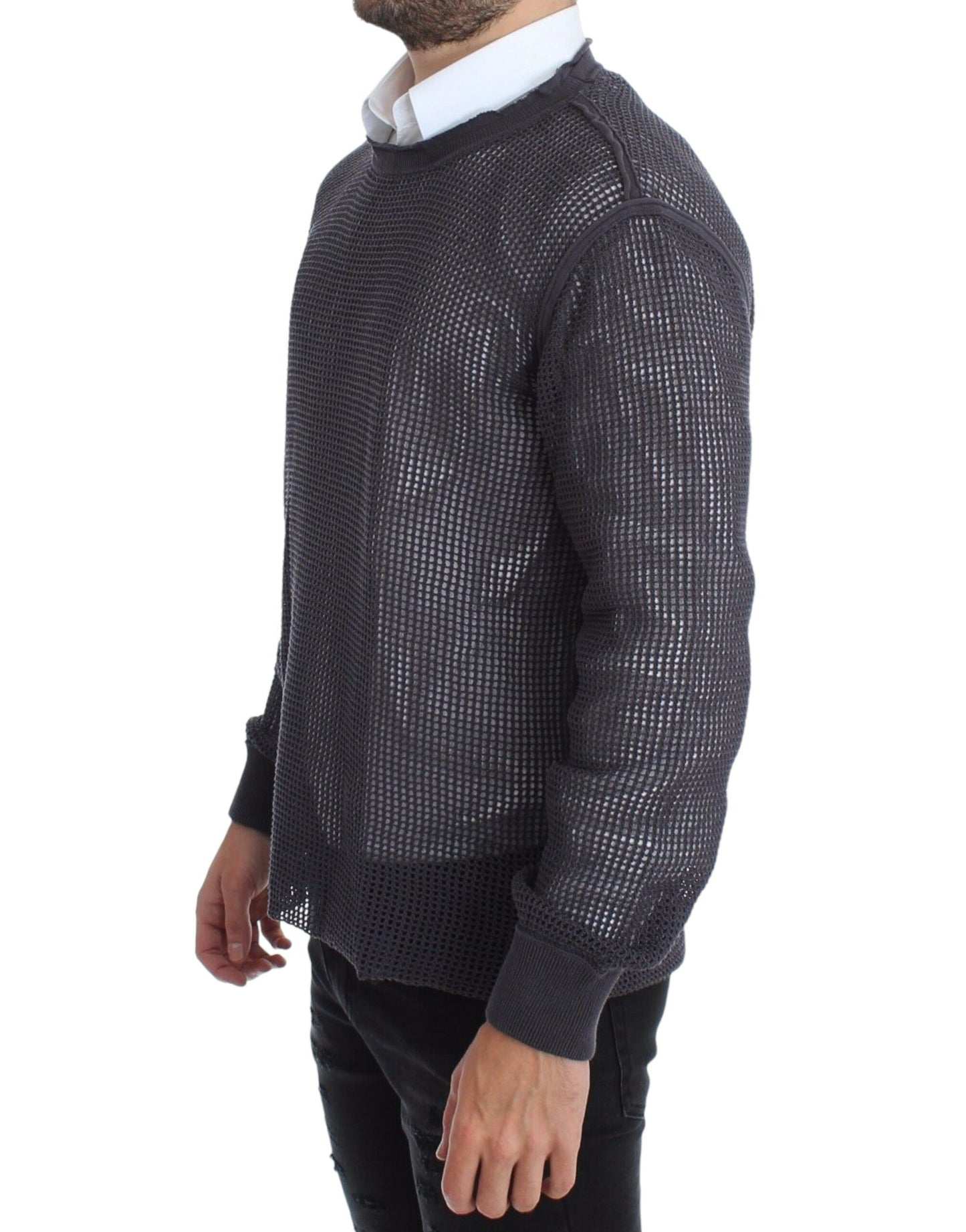 Pull élégant à col rond en résille Dolce & Gabbana en violet clair