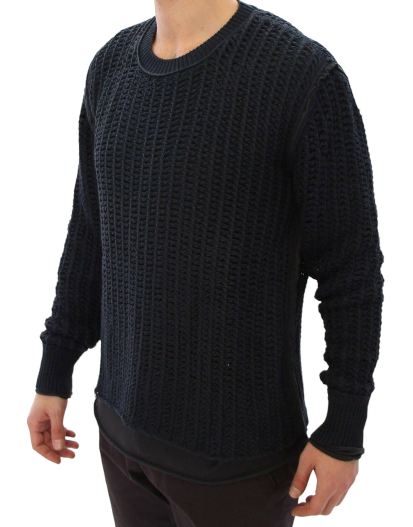 Pull élégant à superpositions bleu et noir Dolce & Gabbana