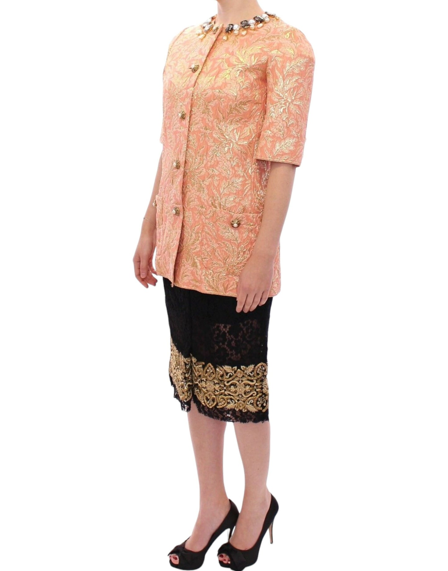 Veste-manteau en brocart de cristal exclusif à Dolce & Gabbana