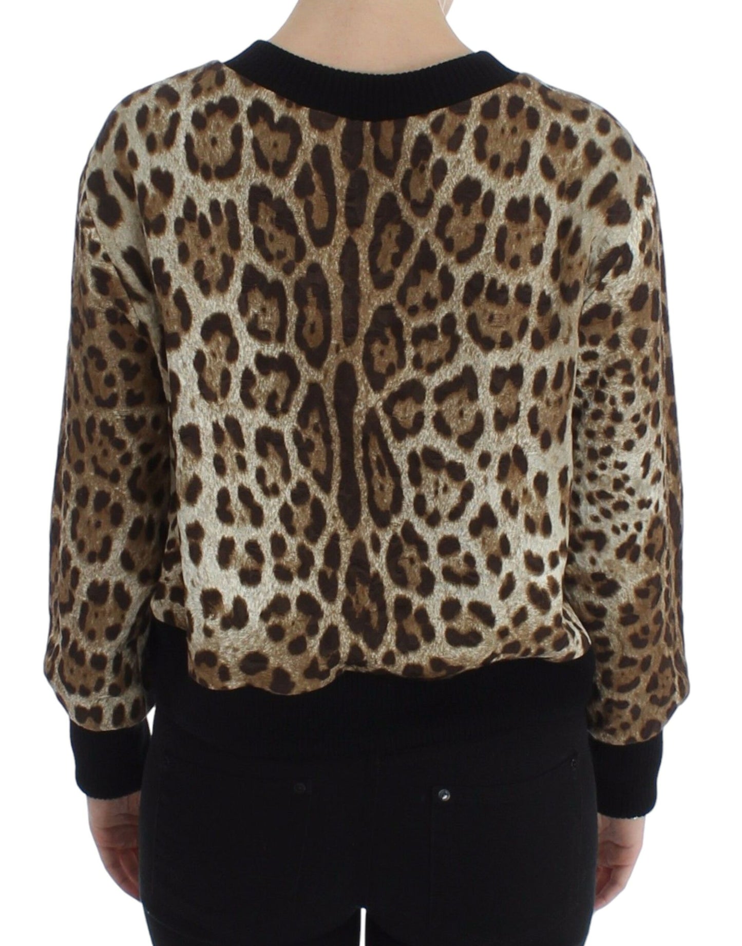 Pull court élégant à imprimé léopard Dolce & Gabbana