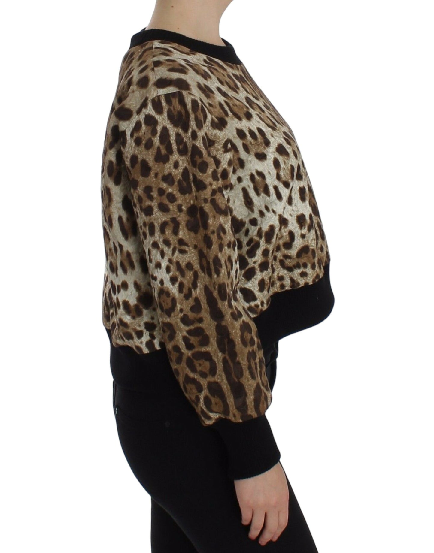 Pull court élégant à imprimé léopard Dolce & Gabbana