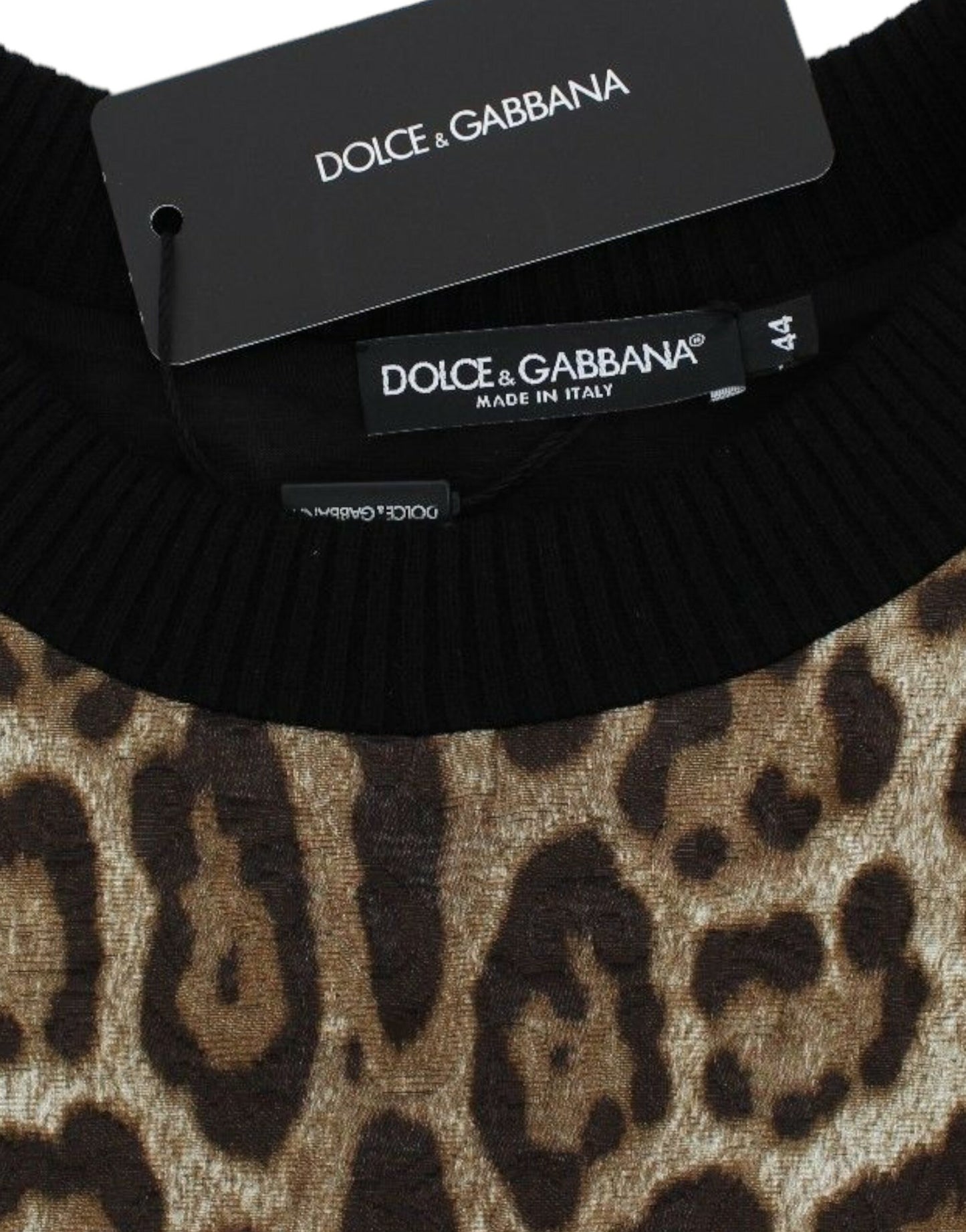 Pull court élégant à imprimé léopard Dolce & Gabbana